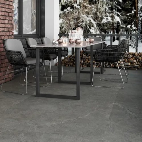 Глазурованный керамогранит Incolor Pietra Nero 60x60 см 1.44 м² матовый цвет темный графитовый