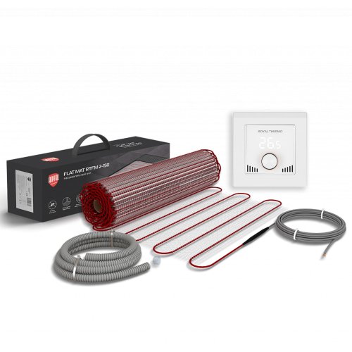 Мат нагревательный Royal Thermo Flat Mat RTFM 2-150-4 с терморегулятором RTI-16