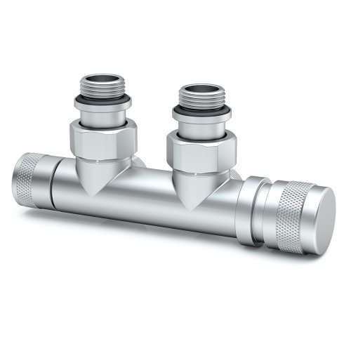 Узел нижнего подключения SR Rubinetterie угловой 1/2"х3/4"Е Хром матовый (правый)