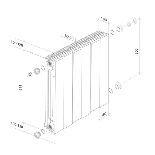 Радиатор Royal Thermo PianoForte 500 Bianco Traffico - 10 секц.