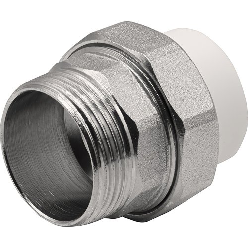Муфта THERMOLIGHT комбинированная разъемная PP-R НР 32х1 1/4 белый (5/80)