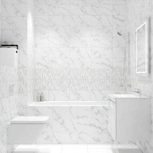Плитка настенная KREAFORTA Mersey Calacatta 20x40 см 1.2 м² матовый цвет серый