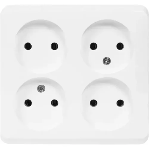 Розетка четверная накладная Systeme Electric Этюд без заземления цвет белый PA16-205B