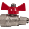Кран шаровой прямой Valtec DN16 PN16 1/2"x1/4" ВР латунь ручка бабочка