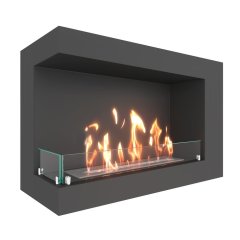 Биокамин угловой SteelHeat GRAND 900 левый (Стекло)