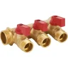 Коллектор Aquabeam с 3 шаровыми кранами 3/4"x1/2" НР латунь