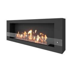Биокамин SteelHeat WALL LONG 1500 черный (Стекло)