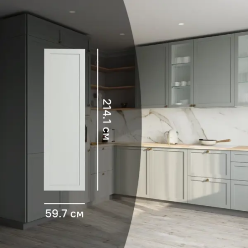 Фасад кухонного шкафа Кинель 59.7x214.1 см KONSENSA массив дерева цвет серо-зеленый