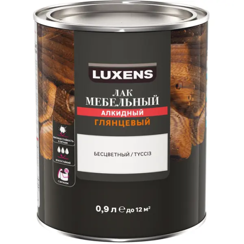 Лак для мебели Luxens алкидный цвет прозрачный глянцевый 0.9 л