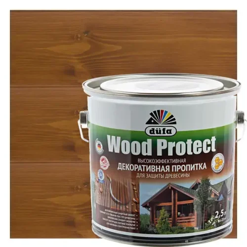 Пропитка для дерева Dufa Wood Protect цвет орех 2.5 л