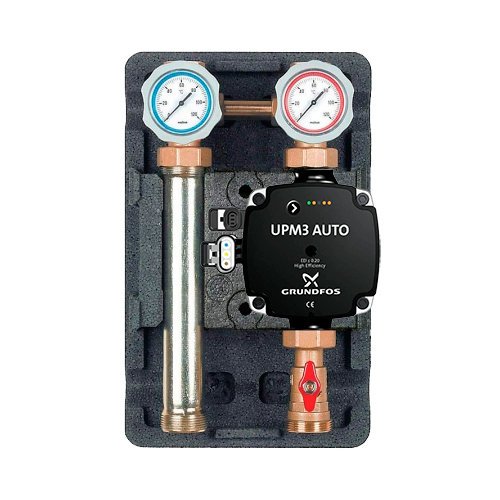 Насосная группа UK без смесителя, 1" с насосом Grundfos UPM3 Hybrid 25-60