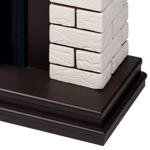 Портал Firelight Bricks Classic камень бежевый, шпон темный дуб