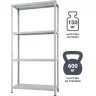 Стеллаж металлический Stynergy 4 полки 200x100x40 см цвет серый нагрузка на полку 150 кг