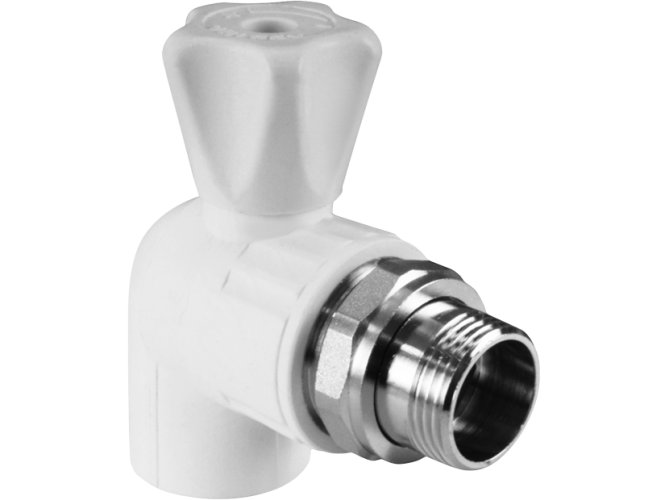 Кран шаровой для радиатора угловой 20 х 1/2 (60/10) VALFEX