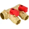Коллектор Aquabeam с 2 шаровыми кранами 3/4"x1/2" НР латунь