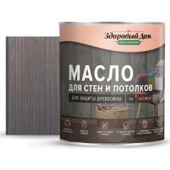 Масло для стен и потолков Здоровый дом цвет серый/голубой 1 л