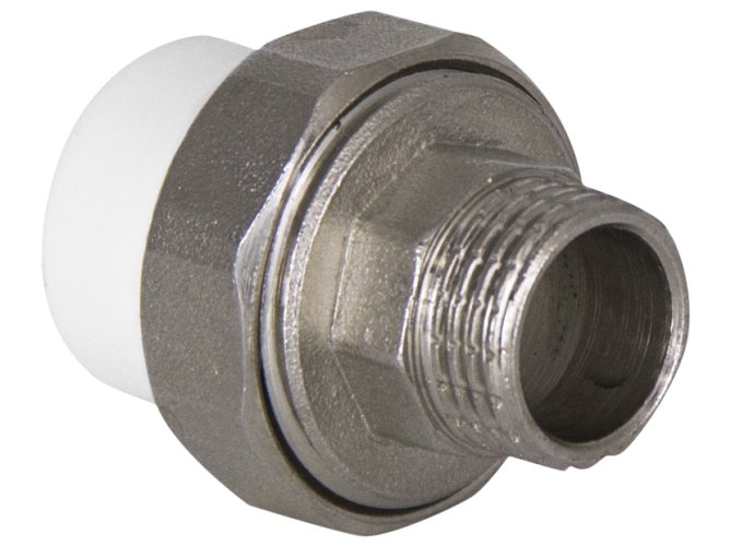 Муфта TEBO бел. PP-R комбин. разъемная (Американка) 32х3/4 НР O-ring (10/80), арт. 015022107