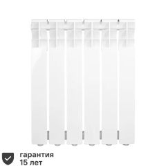 Радиатор секционный Monlan RU Aluminium 500/80 6 секций боковое подключение алюминий белый