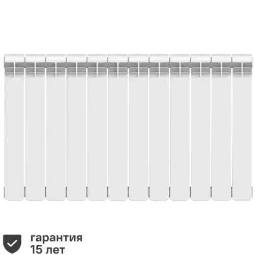 Радиатор секционный Equation Bimetal 500/100 12 секций боковое подключение биметалл белый