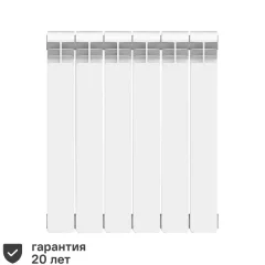Радиатор секционный Equation Bimetal 500/100 6 секций боковое подключение биметалл белый