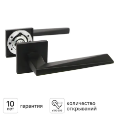 Дверная ручка на розетке KREAFORTA Нева без запирания цвет черный