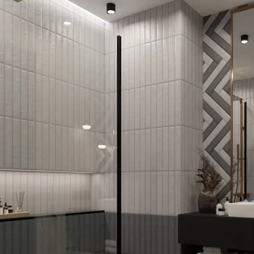 Плитка настенная Керамин Наполи 7 40x6.4 см 0.87 м² матовая цвет белый