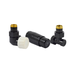 Комплект трехосевой Schlosser DN15 GZ1/2 x GW1/2, левый, с головкой Мини M30x1,5, Черный