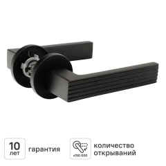 Дверная ручка на розетке KREAFORTA Бира без запирания цвет черный