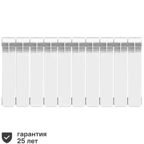 Радиатор секционный Equation Bimetal 350/90 10 секций боковое подключение биметалл белый