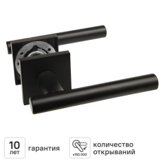 Дверная ручка на розетке KREAFORTA Усожа без запирания цвет черный