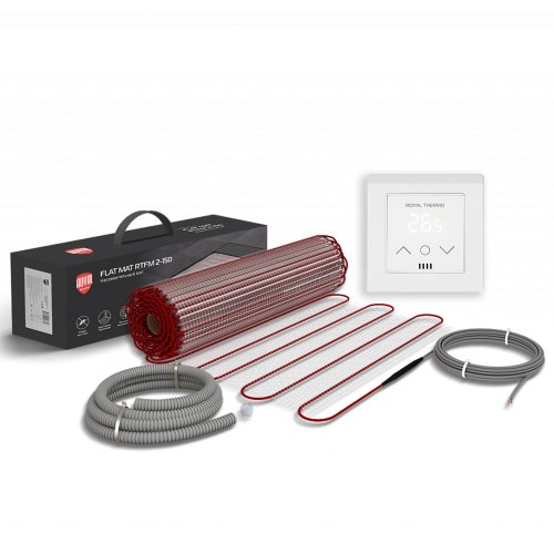Мат нагревательный Royal Thermo Flat Mat RTFM 2-150-12 с терморегулятором RTS-16