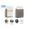 Тумба под раковину Cube 60 см напольная эмаль цвет графит матовый/дуб вотан
