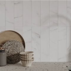 Плитка настенная KREAFORTA Cascada Рельеф 29.8x59.8 см 1.425 м² глянцевая цвет белый