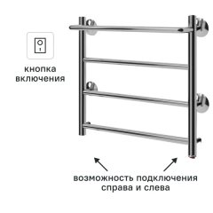 Полотенцесушитель электрический Equation 500x500 мм 40 Вт лесенка цвет хром