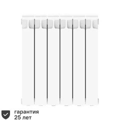 Радиатор секционный Rifar Monolit 500/100 6 секций боковое подключение биметалл белый