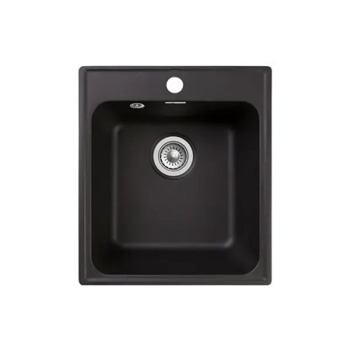 Мойка для кухни врезная Granfest Quarz GF-Z 42x48 см глубина чаши 18 см кварц цвет чёрный